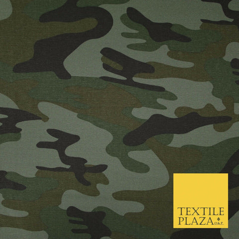 Green Brown Khaki Camouflage Cotton Drill Fabric Army Military Camo 59" 5550
