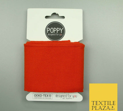 3 COLOURS - Readymade Plain CUFFING - OEKO-TEX - RIBBED KNIT Cotton Stretch