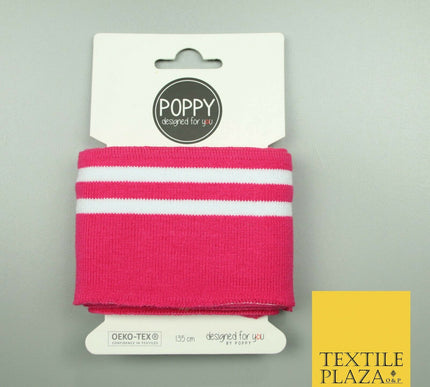 5 COLOURS - Readymade Striped CUFFING - OEKO-TEX - RIBBED KNIT Cotton Stretch