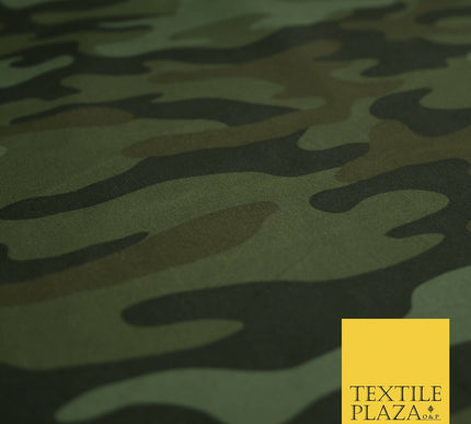 Classic Woodland Camouflage Cotton Drill Fabric Army Military Cargo Camo 59"