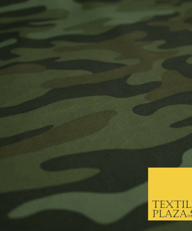 Classic Woodland Camouflage Cotton Drill Fabric Army Military Cargo Camo 59"