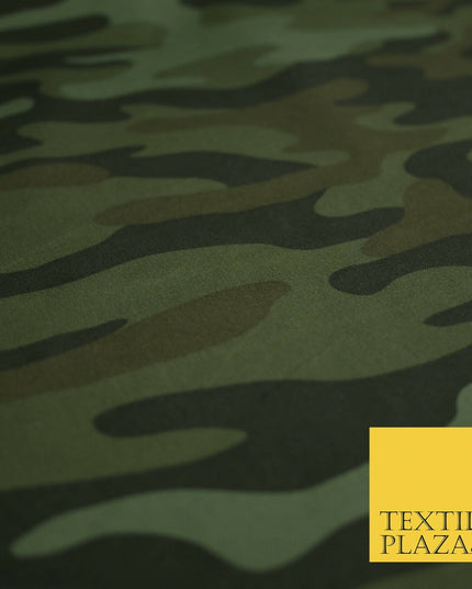 Classic Woodland Camouflage Cotton Drill Fabric Army Military Cargo Camo 59"