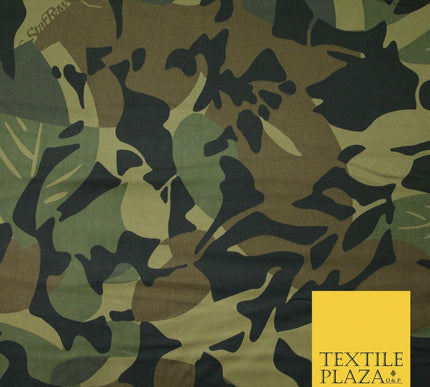 G Star Jungle Leaves Camouflage Cotton Drill Fabric Army Military Camo 59" 3Cols