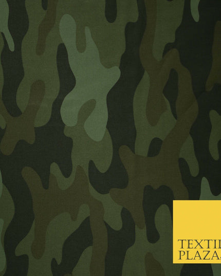Classic Woodland Camouflage Cotton Drill Fabric Army Military Cargo Camo 59"