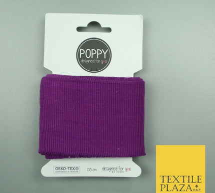 3 COLOURS - Readymade Plain CUFFING - OEKO-TEX - RIBBED KNIT Cotton Stretch