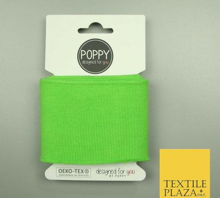 3 COLOURS - Readymade Plain CUFFING - OEKO-TEX - RIBBED KNIT Cotton Stretch