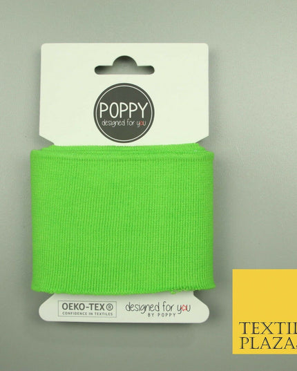 3 COLOURS - Readymade Plain CUFFING - OEKO-TEX - RIBBED KNIT Cotton Stretch