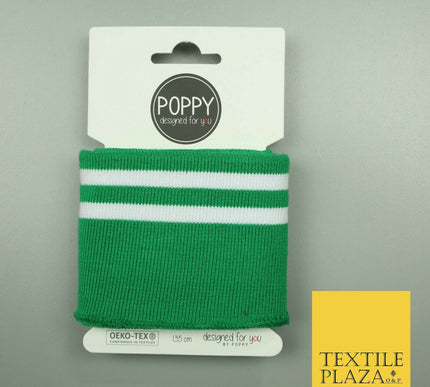 5 COLOURS - Readymade Striped CUFFING - OEKO-TEX - RIBBED KNIT Cotton Stretch