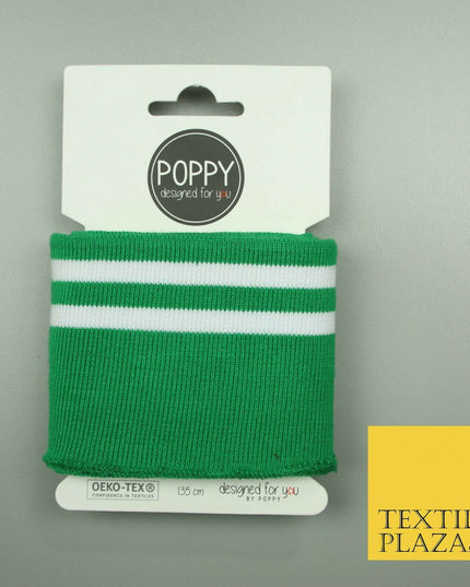 5 COLOURS - Readymade Striped CUFFING - OEKO-TEX - RIBBED KNIT Cotton Stretch