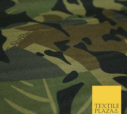 G Star Jungle Leaves Camouflage Cotton Drill Fabric Army Military Camo 59" 3Cols