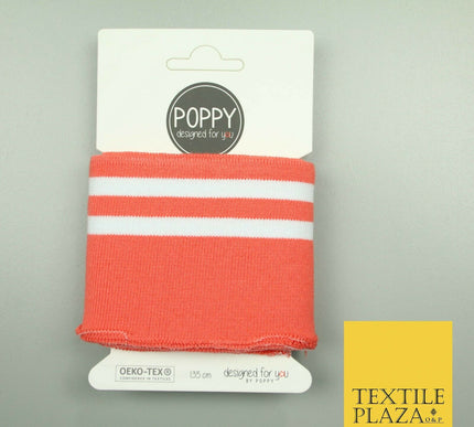 5 COLOURS - Readymade Striped CUFFING - OEKO-TEX - RIBBED KNIT Cotton Stretch