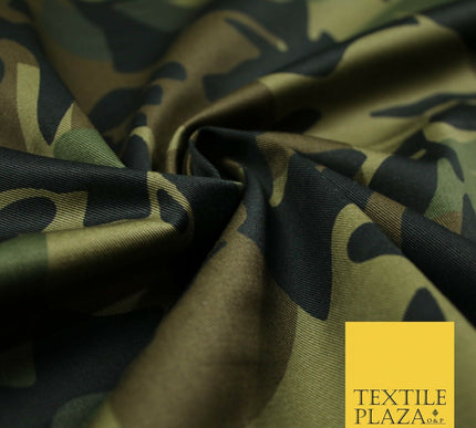 G Star Jungle Leaves Camouflage Cotton Drill Fabric Army Military Camo 59" 3Cols