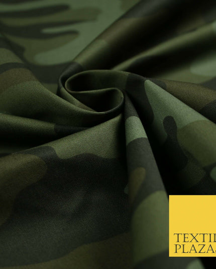 Classic Woodland Camouflage Cotton Drill Fabric Army Military Cargo Camo 59"