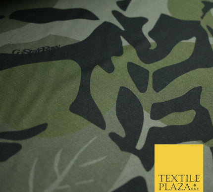 G Star Jungle Leaves Camouflage Cotton Drill Fabric Army Military Camo 59" 3Cols
