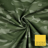 Classic Woodland Camouflage Cotton Drill Fabric Army Military Cargo Camo 59"