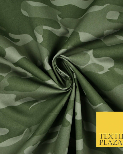 Classic Woodland Camouflage Cotton Drill Fabric Army Military Cargo Camo 59"