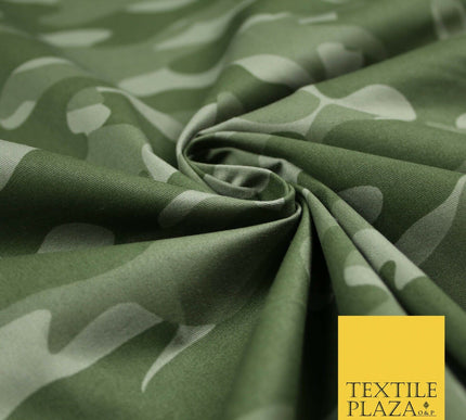 Classic Woodland Camouflage Cotton Drill Fabric Army Military Cargo Camo 59"