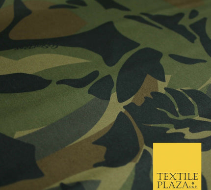 G Star Jungle Leaves Camouflage Cotton Drill Fabric Army Military Camo 59" 3Cols