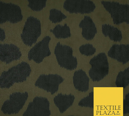 Brown Khaki Animal Leopard Cheetah Printed Power Mesh Net Stretch Fabric 5579