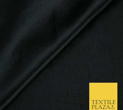 Luxury Plain Satin Backed Faux Raw Silk Dupion Shantung Fabric Material Dyed 44"