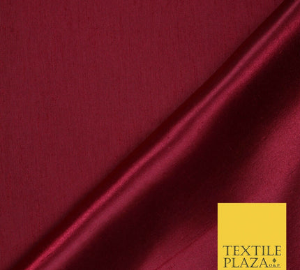 Luxury Plain Satin Backed Faux Raw Silk Dupion Shantung Fabric Material Dyed 44"