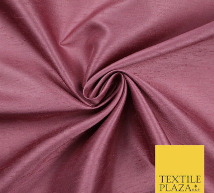 Luxury Plain Satin Backed Faux Raw Silk Dupion Shantung Fabric Material Dyed 44"