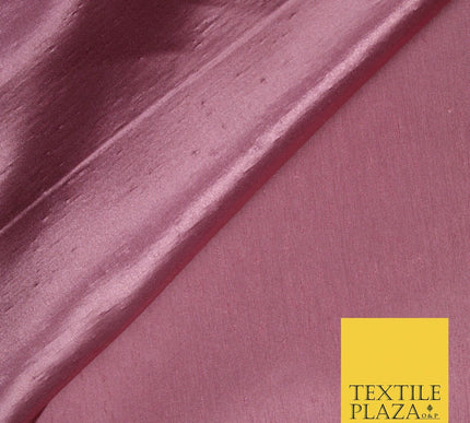 Luxury Plain Satin Backed Faux Raw Silk Dupion Shantung Fabric Material Dyed 44"