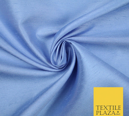 Luxury Plain Satin Backed Faux Raw Silk Dupion Shantung Fabric Material Dyed 44"