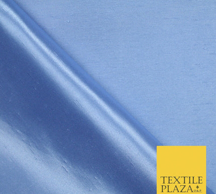 Luxury Plain Satin Backed Faux Raw Silk Dupion Shantung Fabric Material Dyed 44"