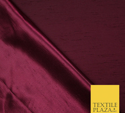 Luxury Plain Satin Backed Faux Raw Silk Dupion Shantung Fabric Material Dyed 44"
