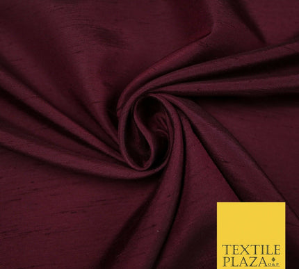 Luxury Plain Satin Backed Faux Raw Silk Dupion Shantung Fabric Material Dyed 44"