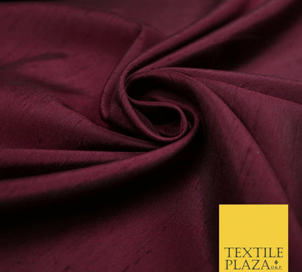 Luxury Plain Satin Backed Faux Raw Silk Dupion Shantung Fabric Material Dyed 44"