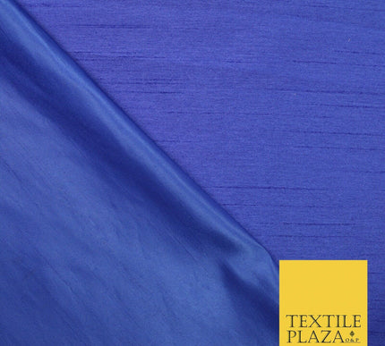 Luxury Plain Satin Backed Faux Raw Silk Dupion Shantung Fabric Material Dyed 44"