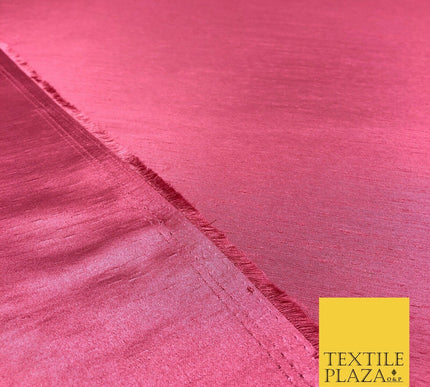 Luxury Plain Satin Backed Faux Raw Silk Dupion Shantung Fabric Material Dyed 44"