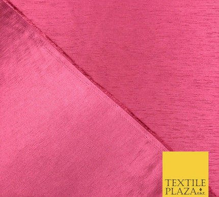 Luxury Plain Satin Backed Faux Raw Silk Dupion Shantung Fabric Material Dyed 44"