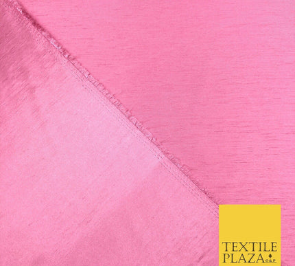 Luxury Plain Satin Backed Faux Raw Silk Dupion Shantung Fabric Material Dyed 44"