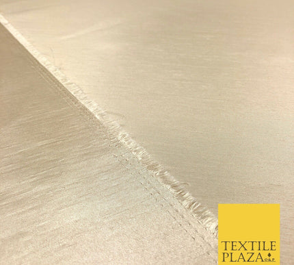 Luxury Plain Satin Backed Faux Raw Silk Dupion Shantung Fabric Material Dyed 44"