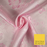 Pastel Oriental Floral Shou Chinese Brocade Floral Satin Jacquard Fabric 58"