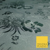Pastel Oriental Floral Shou Chinese Brocade Floral Satin Jacquard Fabric 58"