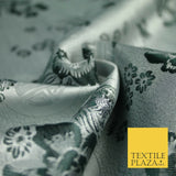 Pastel Oriental Floral Shou Chinese Brocade Floral Satin Jacquard Fabric 58"