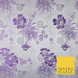 Pastel Oriental Floral Shou Chinese Brocade Floral Satin Jacquard Fabric 58"