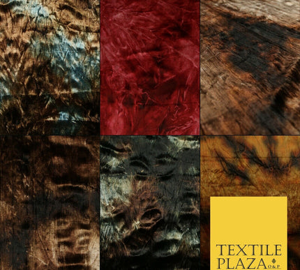 6 COLOURS Premium Tie Dye Printed Soft Stretch Velvet Velour Dress Fabric Craft