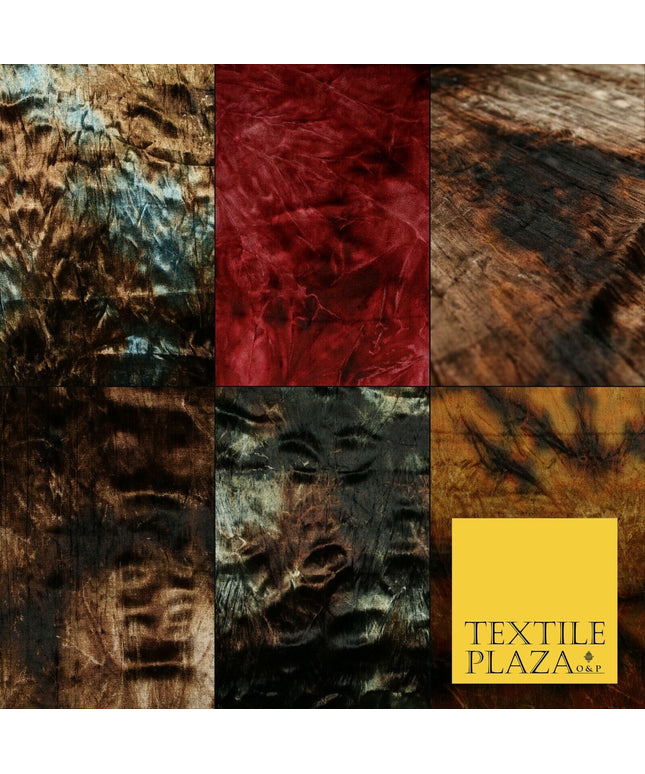 6 COLOURS Premium Tie Dye Printed Soft Stretch Velvet Velour Dress Fabric Craft