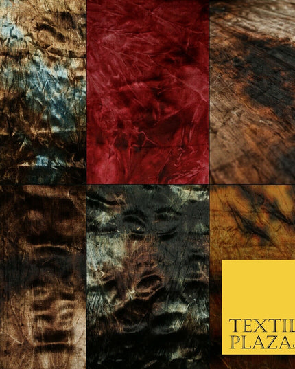 6 COLOURS Premium Tie Dye Printed Soft Stretch Velvet Velour Dress Fabric Craft