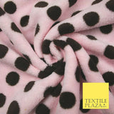 Baby Pink Brown Super Soft Spotted Cuddle Fleece Double Sided Fabric 58" 5861