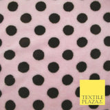 Baby Pink Brown Super Soft Spotted Cuddle Fleece Double Sided Fabric 58" 5861
