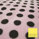 Baby Pink Brown Super Soft Spotted Cuddle Fleece Double Sided Fabric 58" 5861