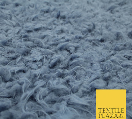 Stone Pink Mint Premium Soft Furry Shaggy Fur Fleece Fabric Material Sherpa 60"