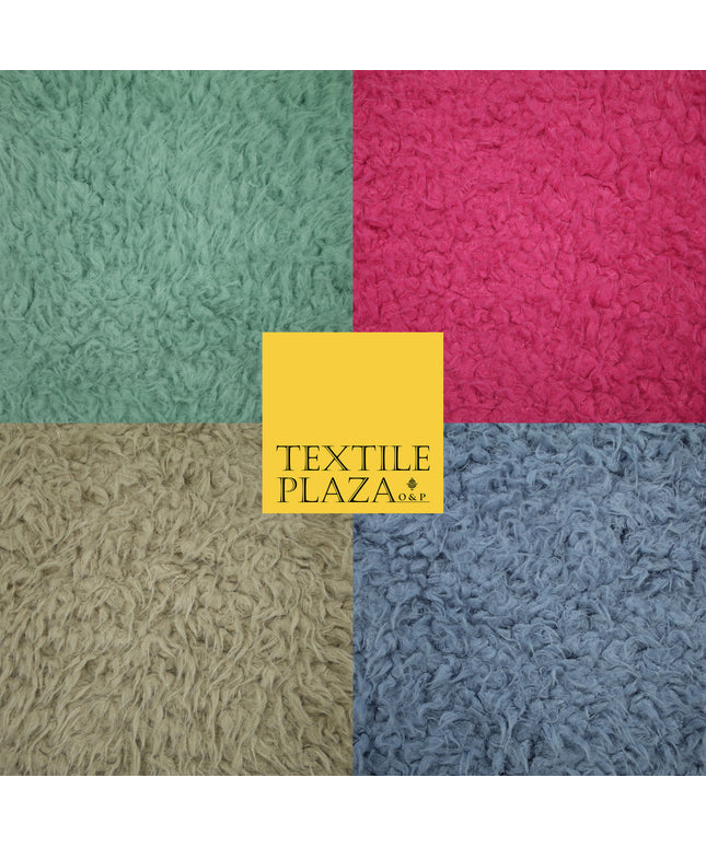 Stone Pink Mint Premium Soft Furry Shaggy Fur Fleece Fabric Material Sherpa 60"