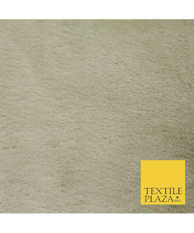 Luxury Super Soft STONE BEIGE Plush Suede Backed Short Pile Faux Fur Fabric 6015